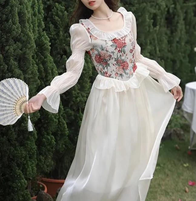 Golden Honeyflower Vintage-style Fairytale Princess Dress