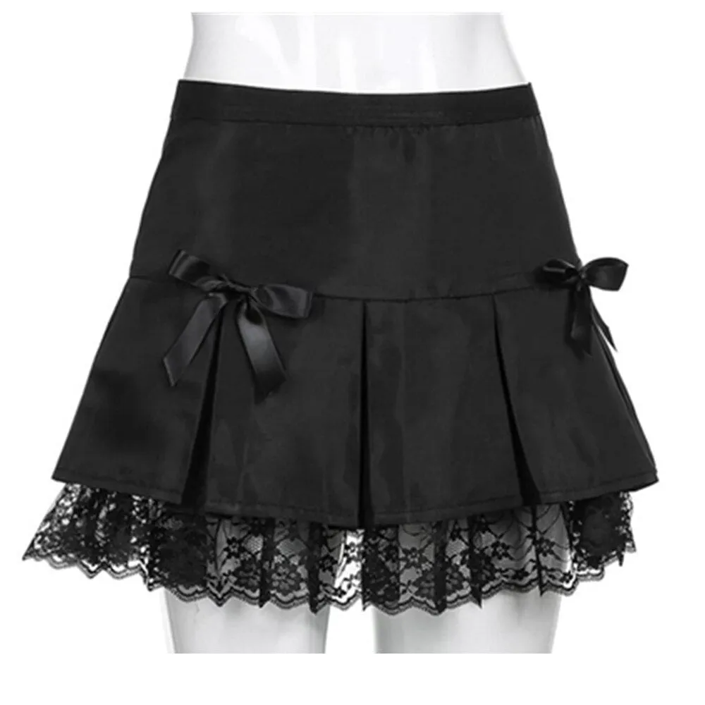 Harajuku Mall Goth Skirt Y2K Fairy Grunge Women High Waist Black Retro Fairycore Punk Mini Skirts