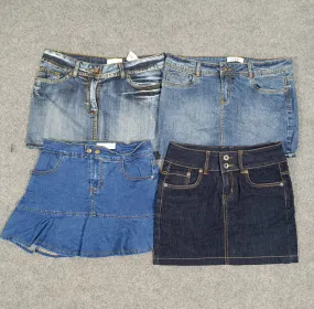 HD077 Ladies Y2K Denim Mini Skirts - 26 pcs