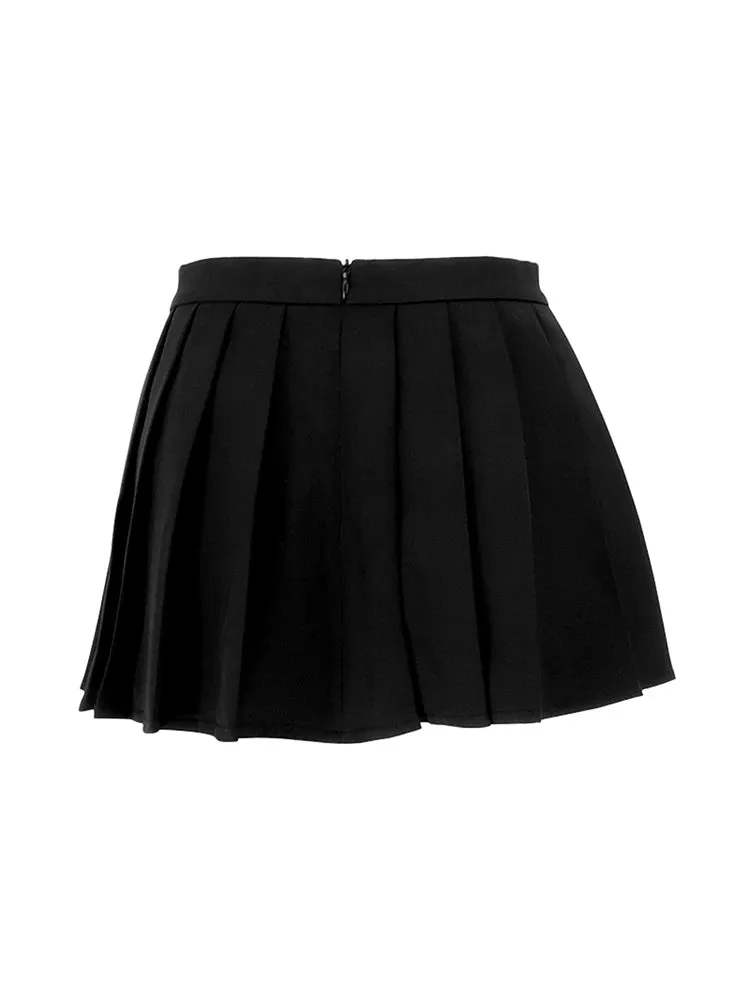 High Waist Mini Pleated Skirt