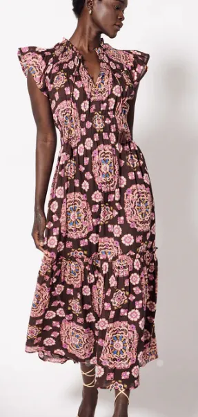 Indira Ankle Dress in Avalon Print