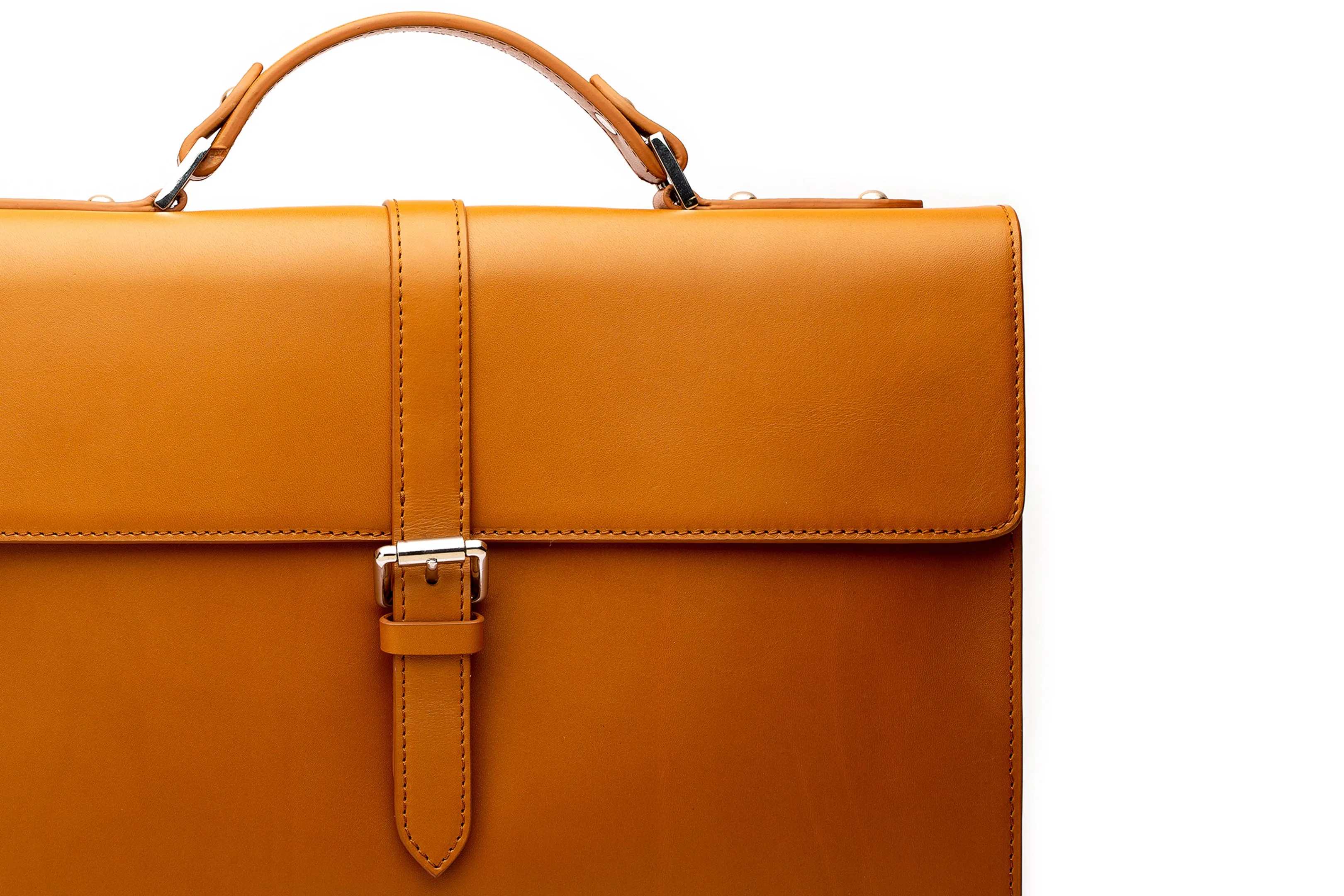 Leather Laptop Briefcase - Tan