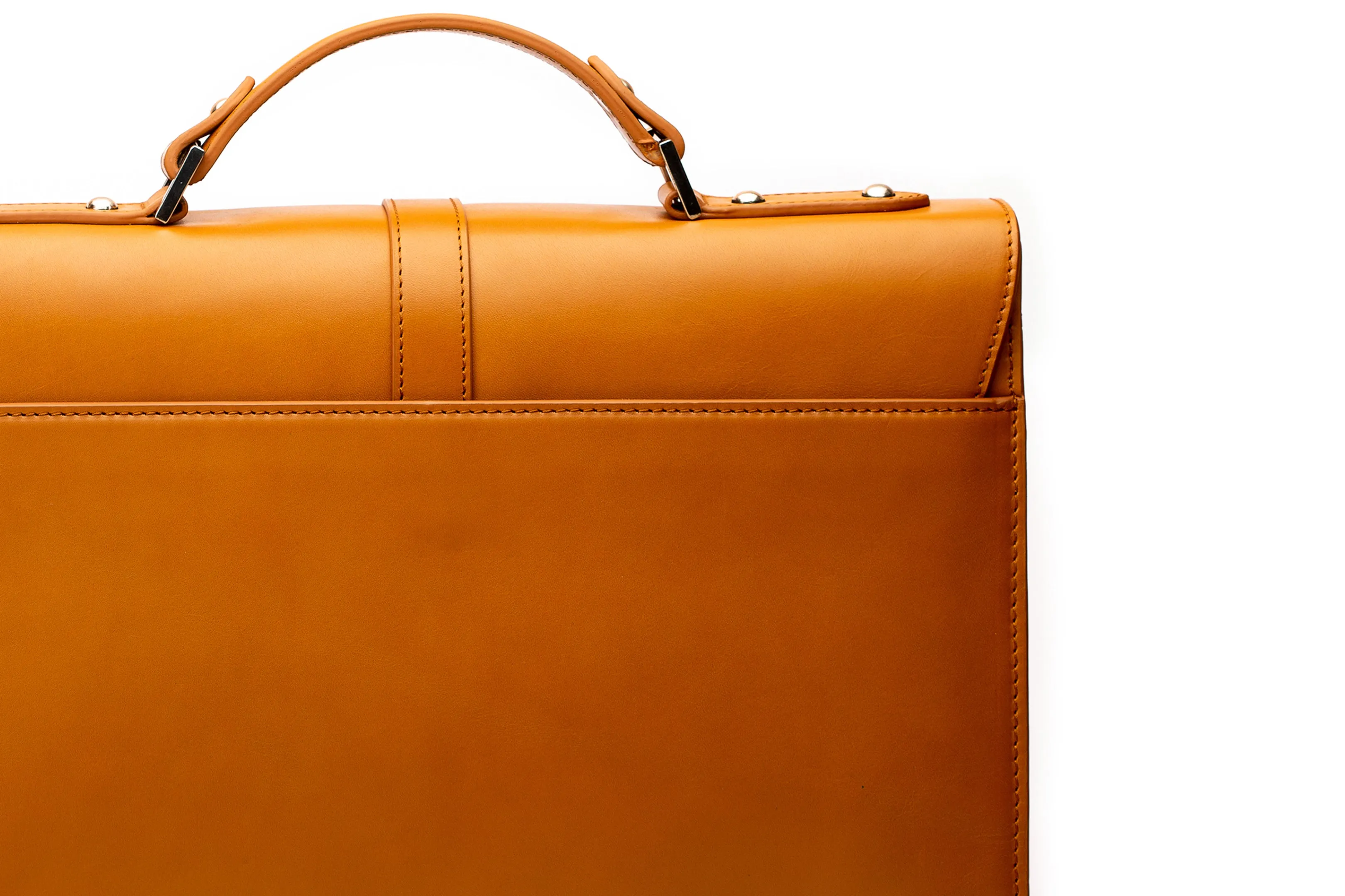 Leather Laptop Briefcase - Tan