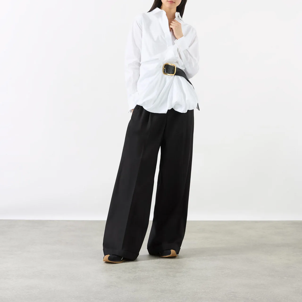 LOEWE High-Rise Wide Leg Trousers - Black