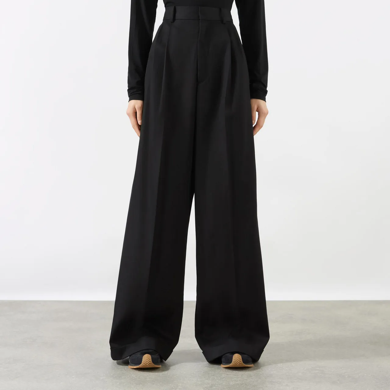 LOEWE High-Rise Wide Leg Trousers - Black