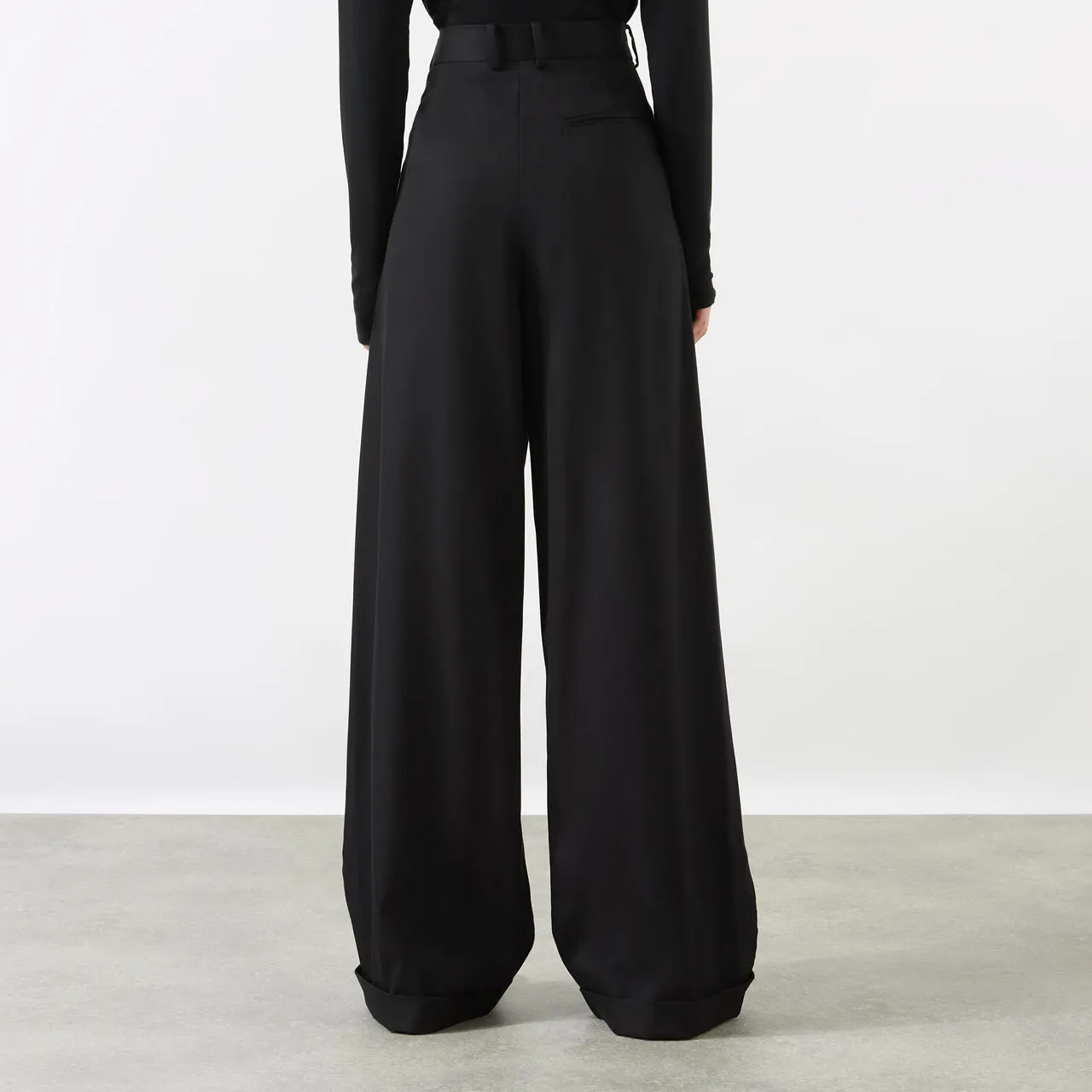 LOEWE High-Rise Wide Leg Trousers - Black