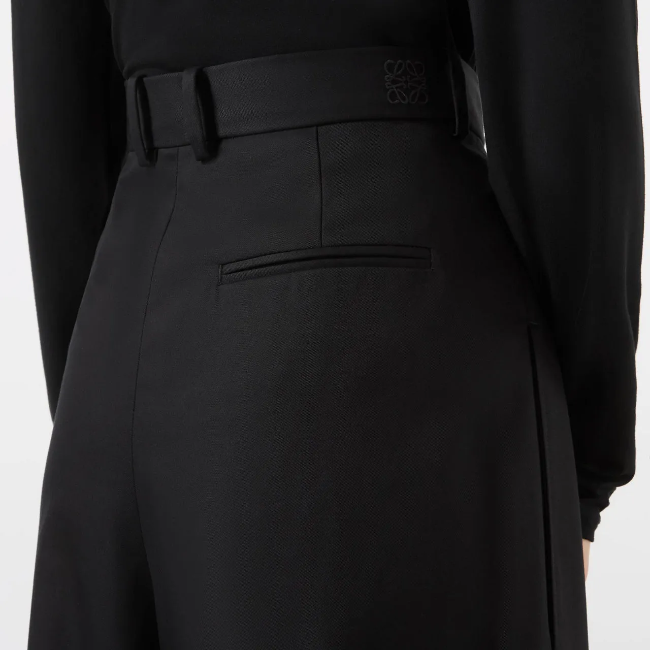 LOEWE High-Rise Wide Leg Trousers - Black