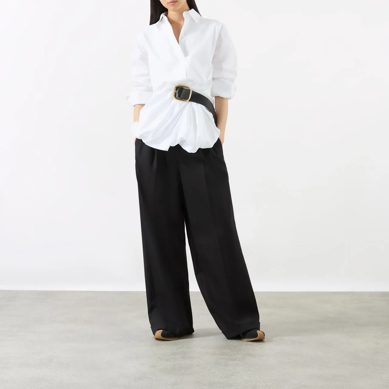 LOEWE High-Rise Wide Leg Trousers - Black