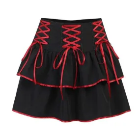 Lolita Style Mini Skirts Women Harajuku Cute Preppy Style Jk Kawaii Skirt Japanese Girls Sexy Punk High Waist Tiered Skater