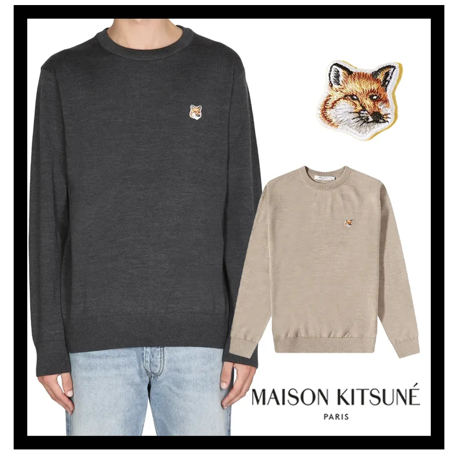 MAISON KITSUNE  |Long Sleeves Logo V-neck & Crew neck