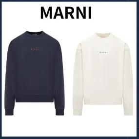 MARNI  |Crew Neck Long Sleeves Plain Cotton Logo Designers