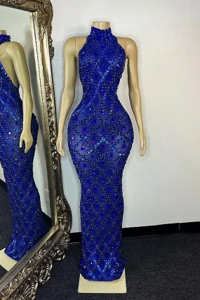 Midnight Blue Rhinestone Dress