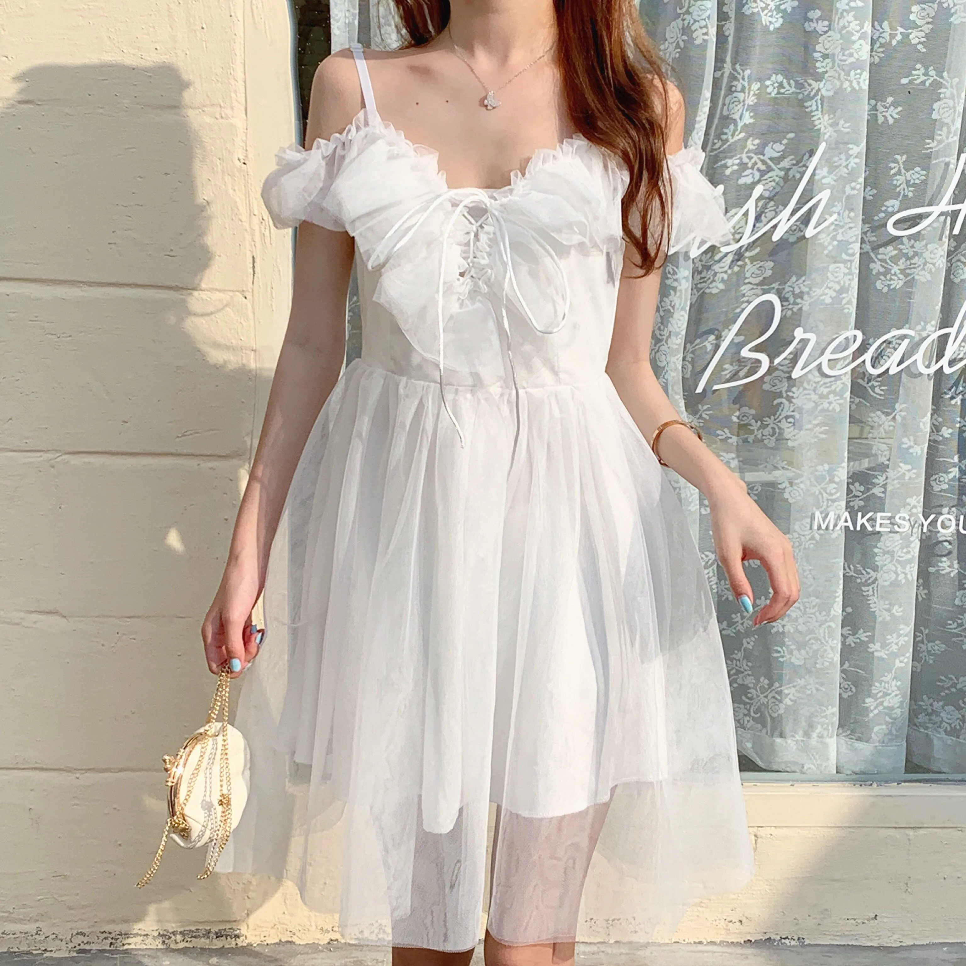 Misty Wish White Tulle Fairy Mini Dress