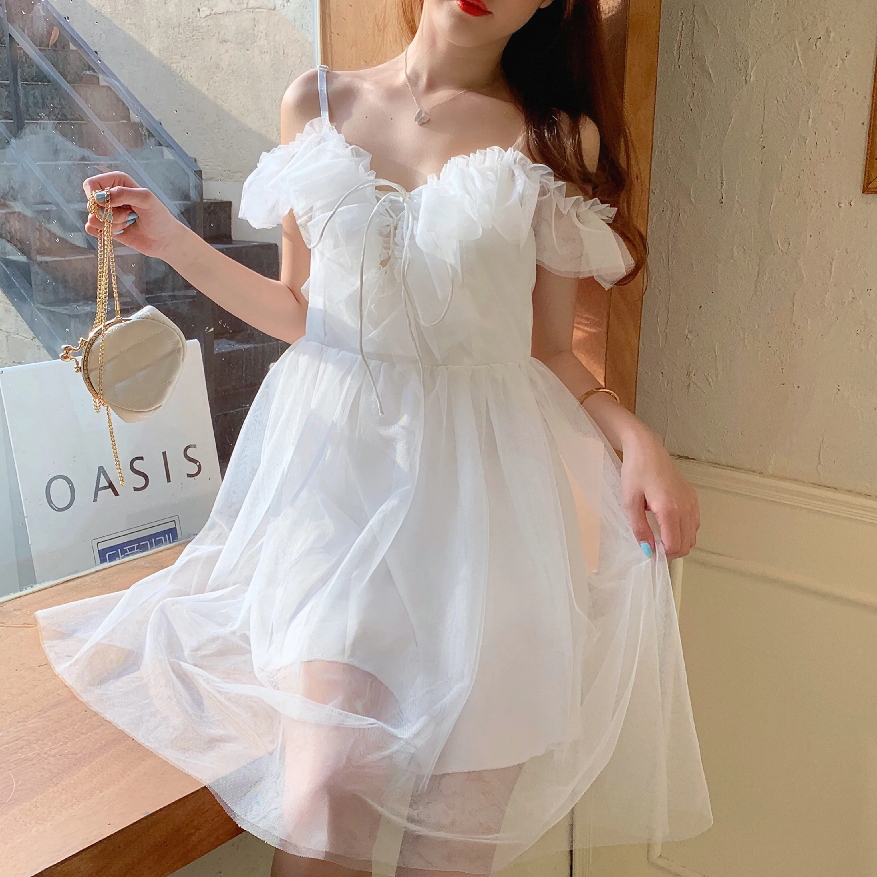 Misty Wish White Tulle Fairy Mini Dress