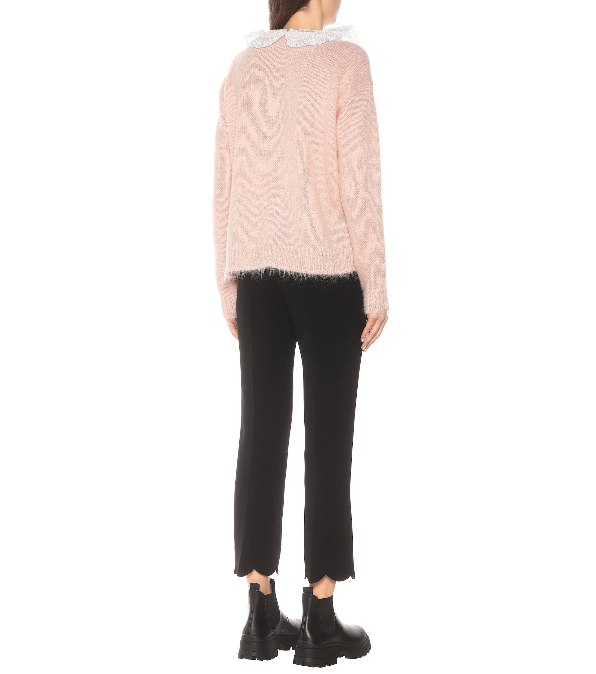 MiuMiu  |Long Sleeves Medium Lace Elegant Style Cardigans