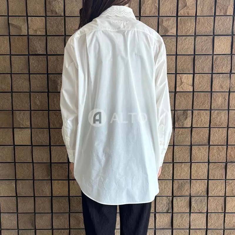 MM6 Maison Margiela  |Long Sleeves Plain Cotton Logo Shirts & Blouses