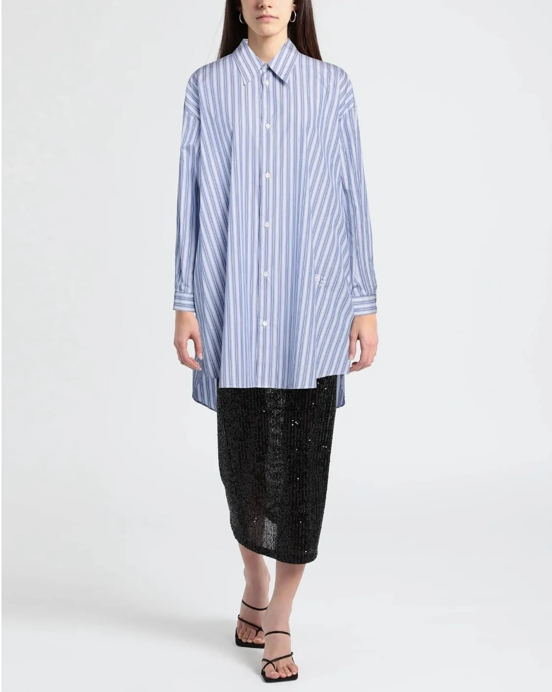 MM6 Maison Margiela  |Stripes Long Sleeves Cotton Logo Shirts & Blouses