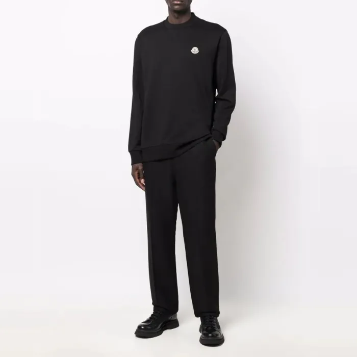 MONCLER  |Crew Neck Long Sleeves Logo Sweatshirts