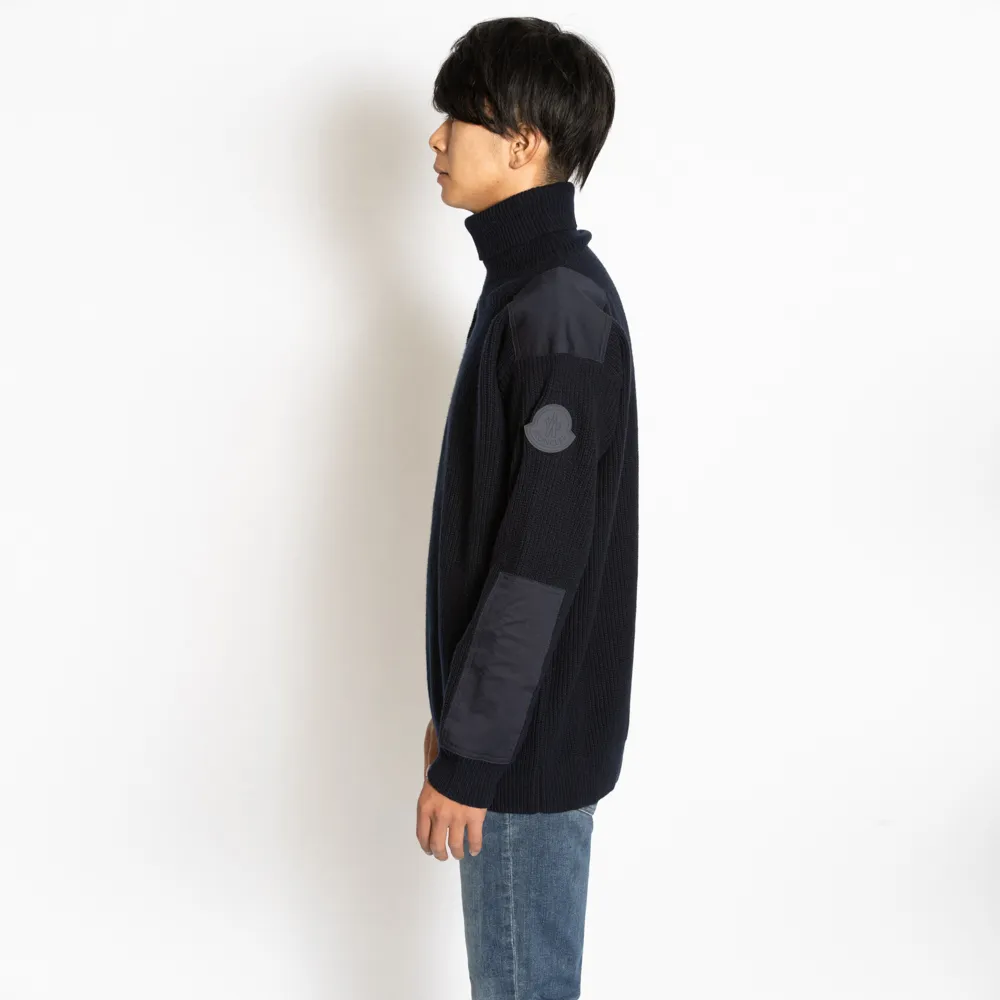 MONCLER  |Wool Cashmere Fine Gauge Long Sleeves Plain Logo