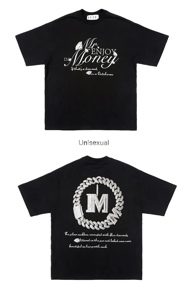 MR. ENJOY DA MONEY  |Unisex Street Style Cotton Short Sleeves Oversized