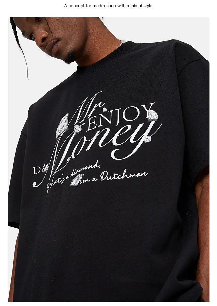 MR. ENJOY DA MONEY  |Unisex Street Style Cotton Short Sleeves Oversized