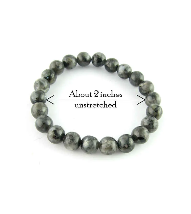 Natural Black Labradorite Beaded Stretch Bracelet