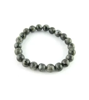 Natural Black Labradorite Beaded Stretch Bracelet