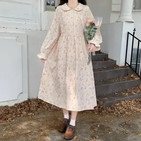 Nectarine Cotton Cottagecore Floral Dress