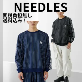 Needles  |Stripes Street Style Long Sleeves Sweatshirts