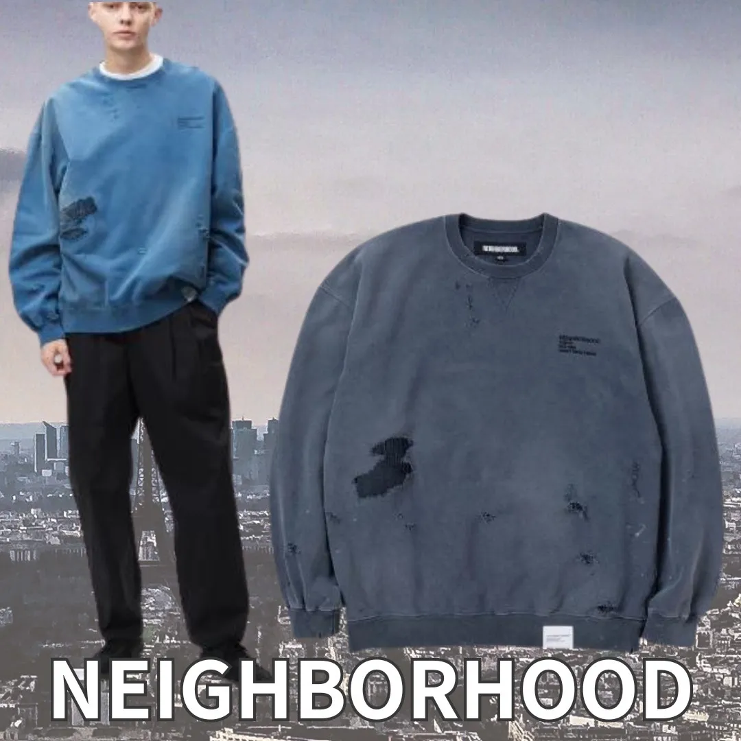 NEIGHBORHOOD  |Crew Neck Unisex Long Sleeves Cotton Sweatshirts