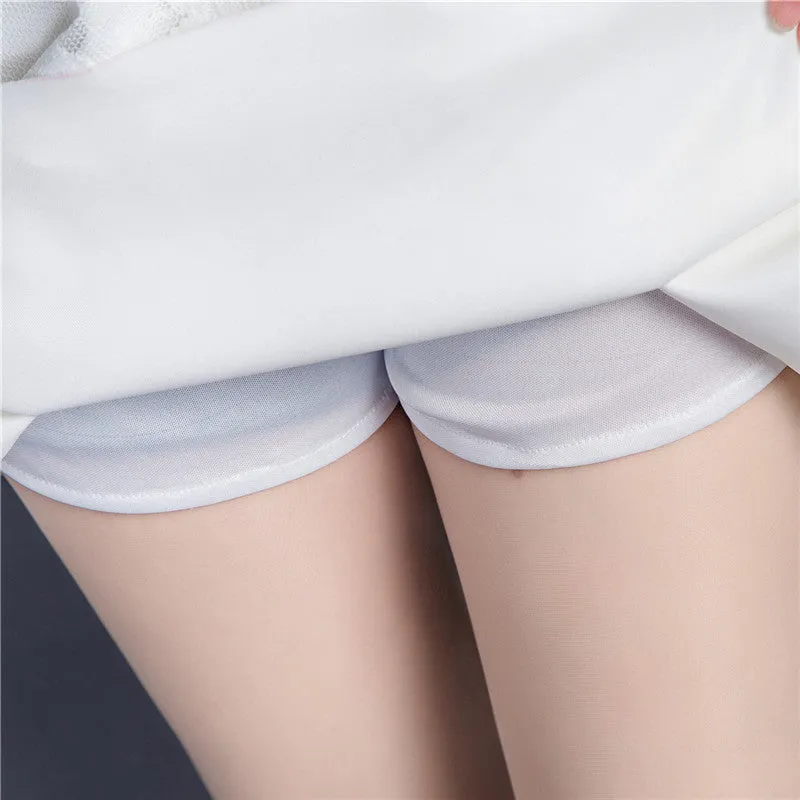 New  Leaves Lace Embroidery Tulle Skirt Mini Skirts Fashion Woman Translucence High Waist Skirts Pleated Skirt 72559 SM6