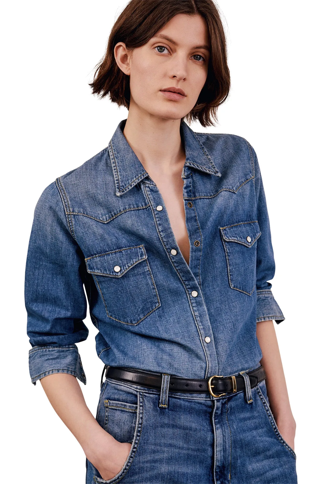 Nili Lotan Travis Shirt in Classic Wash