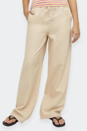 PANTALONI PALAZZO MISTO LINO BEIGE