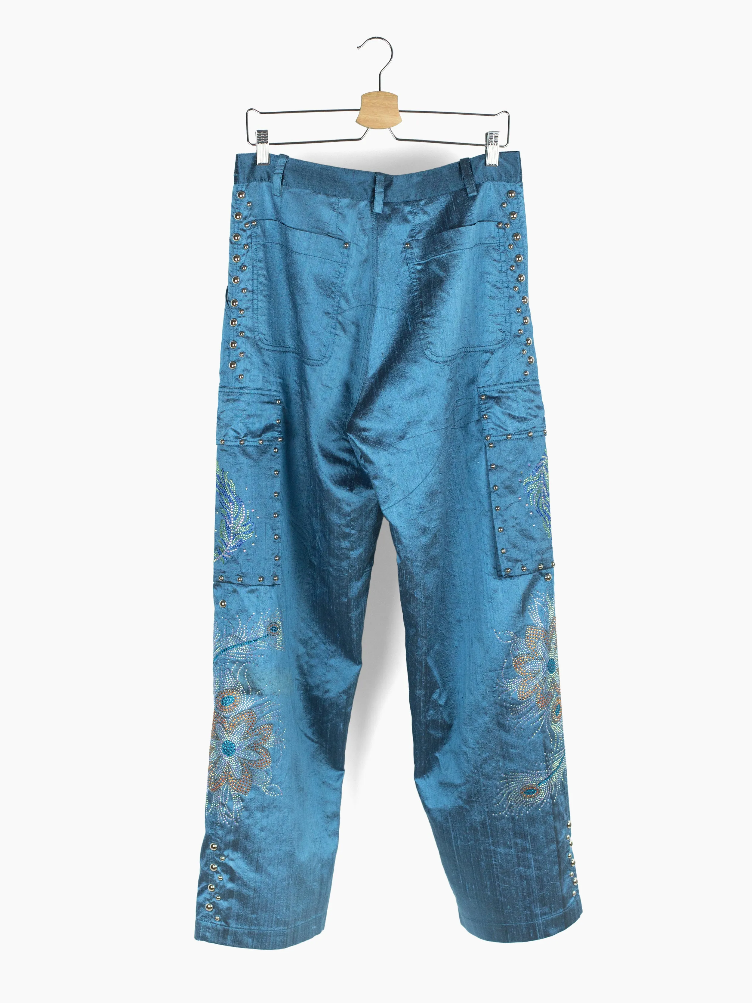 Penultimate AW21 Studded Thai Silk Workwear Cargo Pants