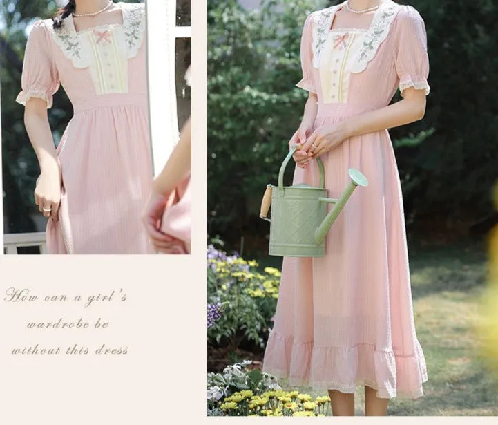 Petal Dew Vintage Academia Aesthetic Dress