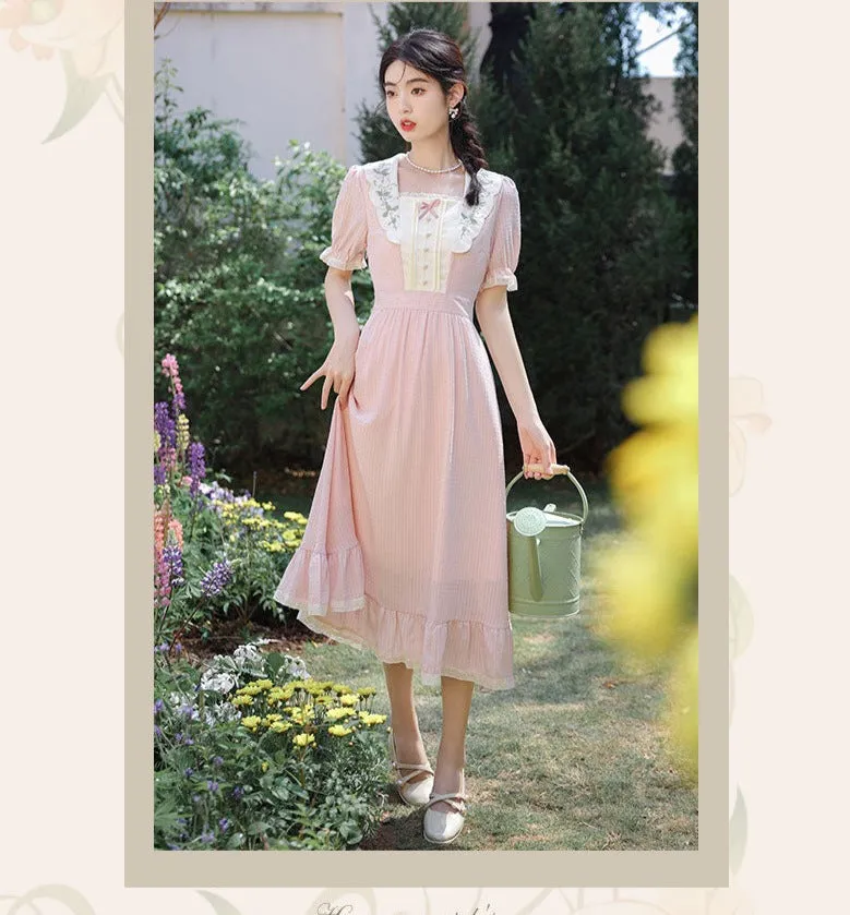 Petal Dew Vintage Academia Aesthetic Dress