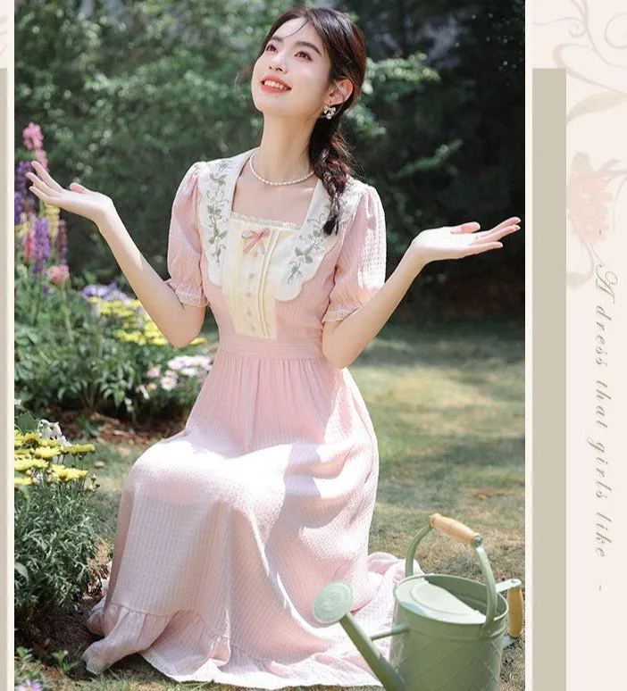 Petal Dew Vintage Academia Aesthetic Dress