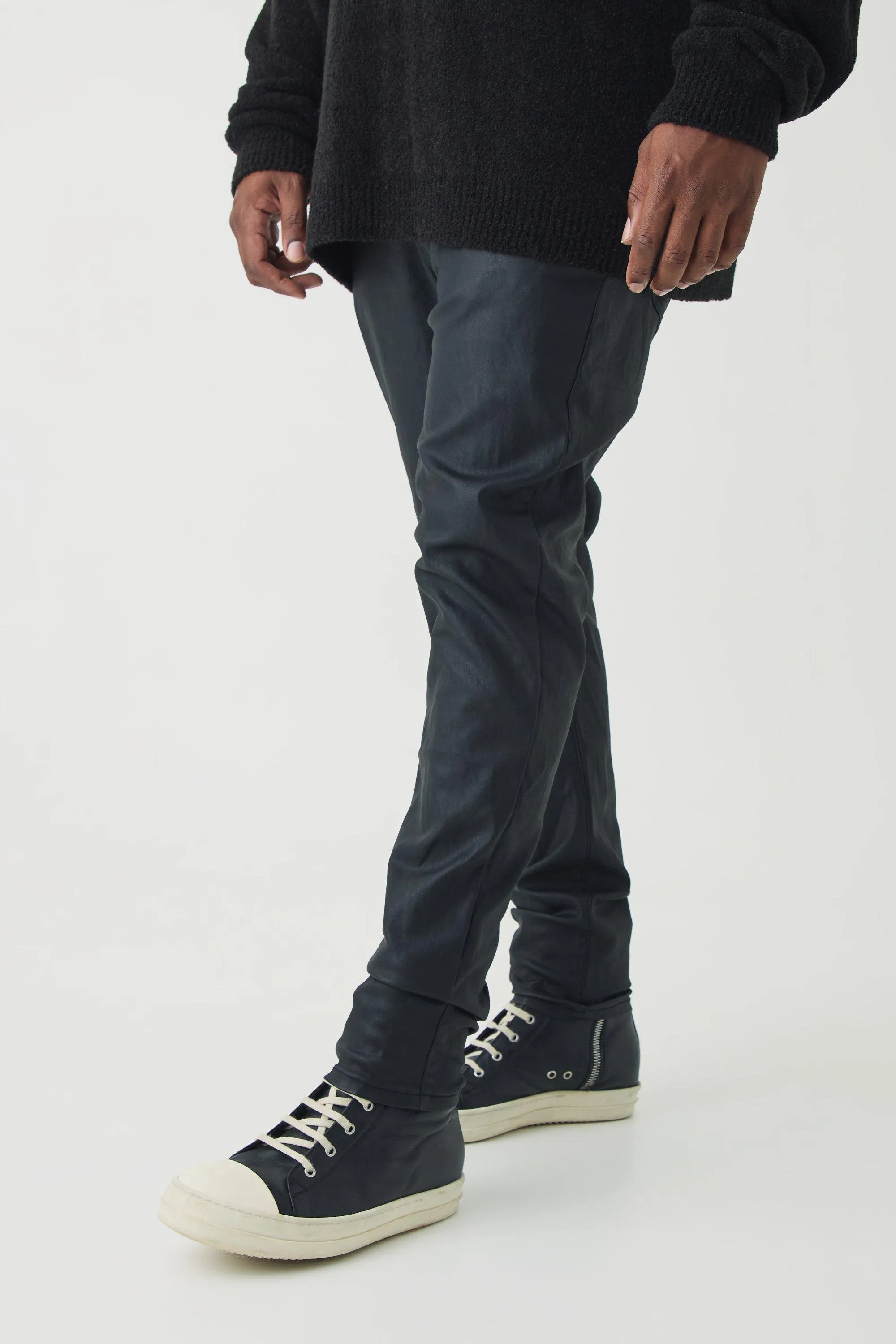 Plus PU Coated Super Skinny Jeans