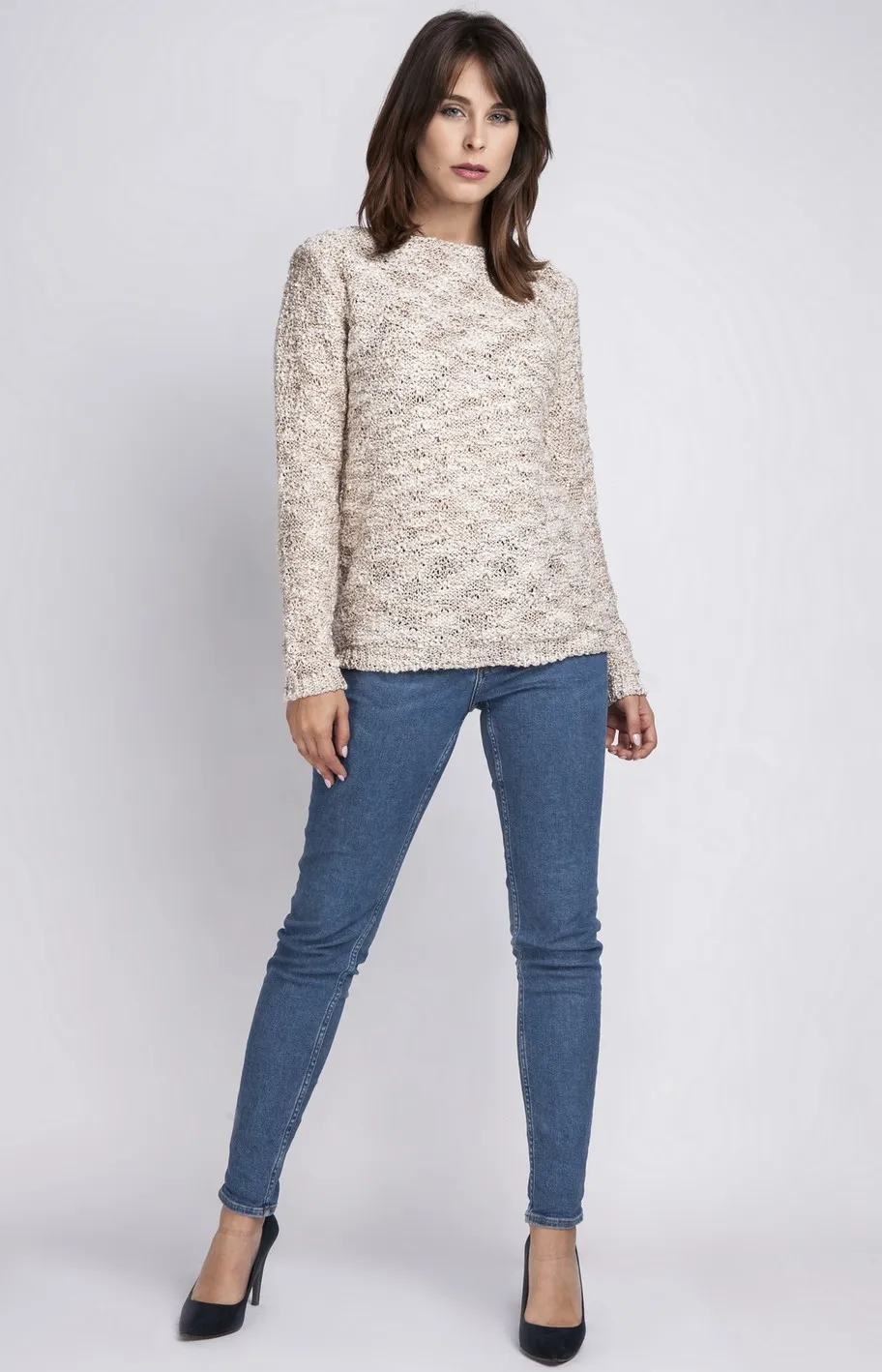 Pullover maille beige