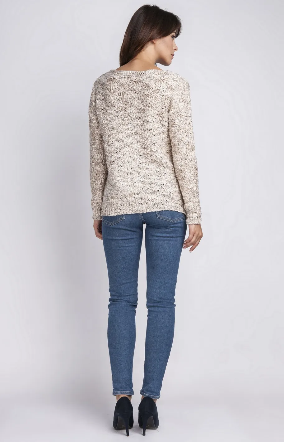 Pullover maille beige