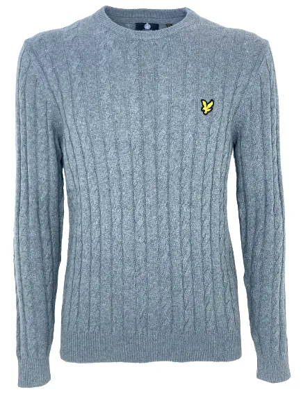 PULLOVER UOMO A TRECCE GRIGIO MISTO LANA