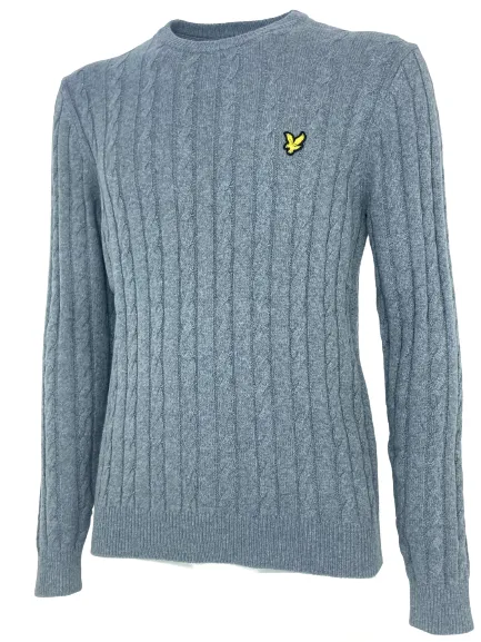 PULLOVER UOMO A TRECCE GRIGIO MISTO LANA