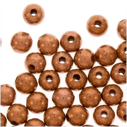 Real Copper Small Uniform Round Beads 3 mm (100 pcs)