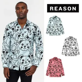 REASON  |Street Style Long Sleeves Logo Shirts