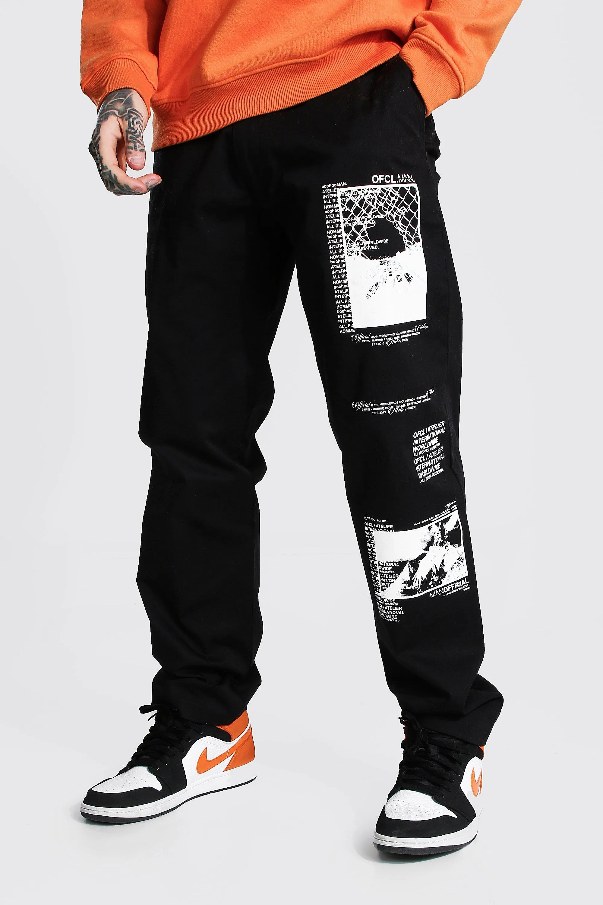 Relaxed Fit Graphic Printed Chino Pants