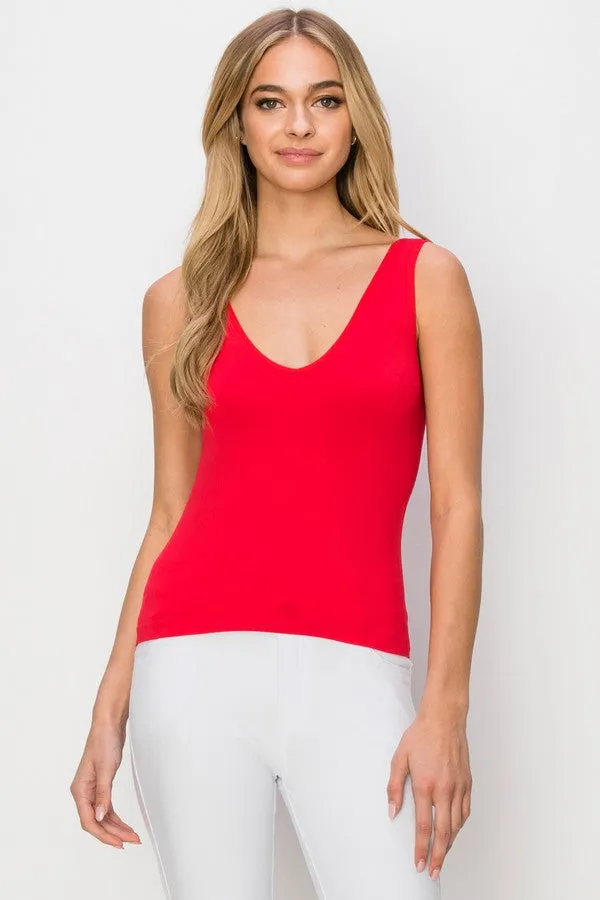 Reversible Seamless Red Tank