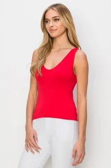 Reversible Seamless Red Tank