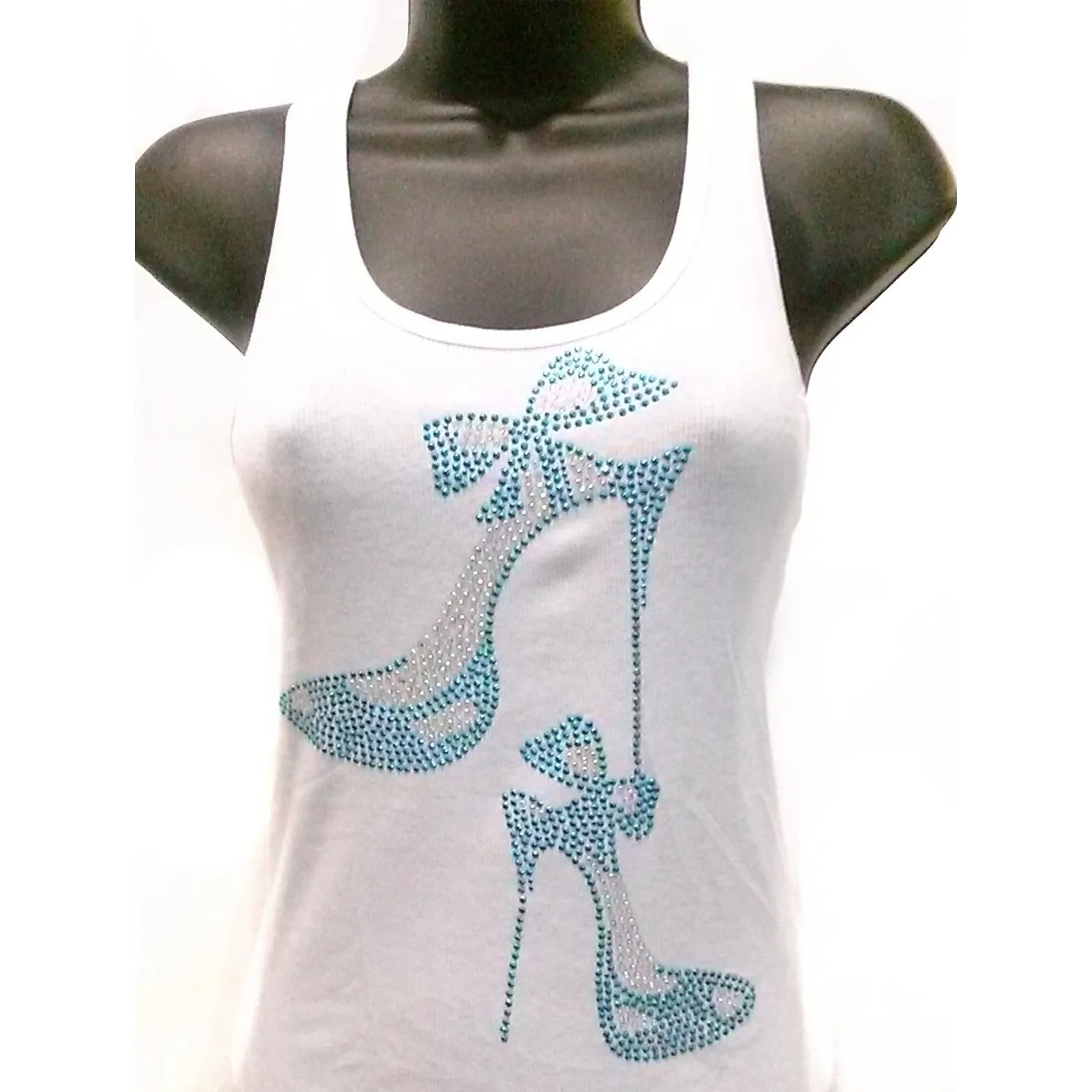 Rhinestone Bow Stiletto Tank Top