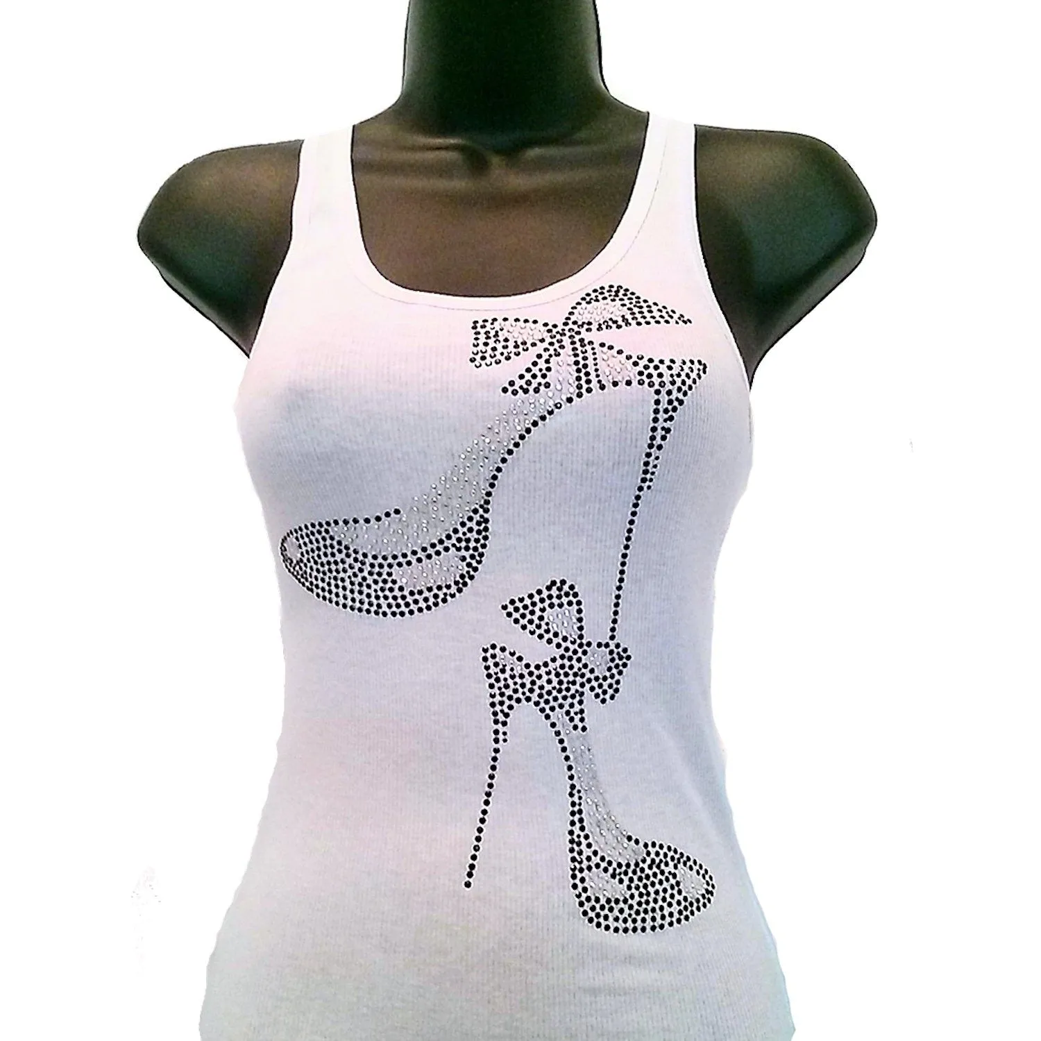 Rhinestone Bow Stiletto Tank Top