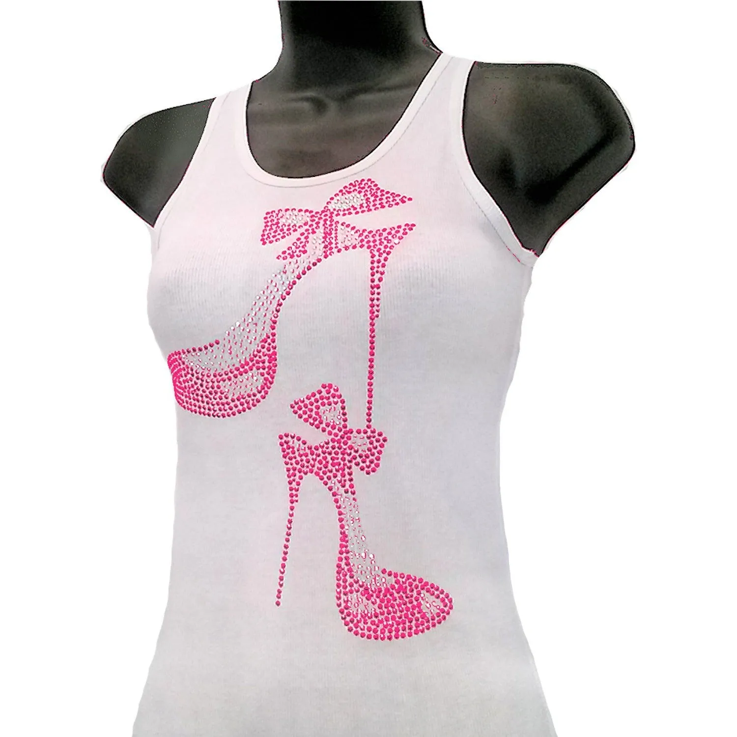 Rhinestone Bow Stiletto Tank Top